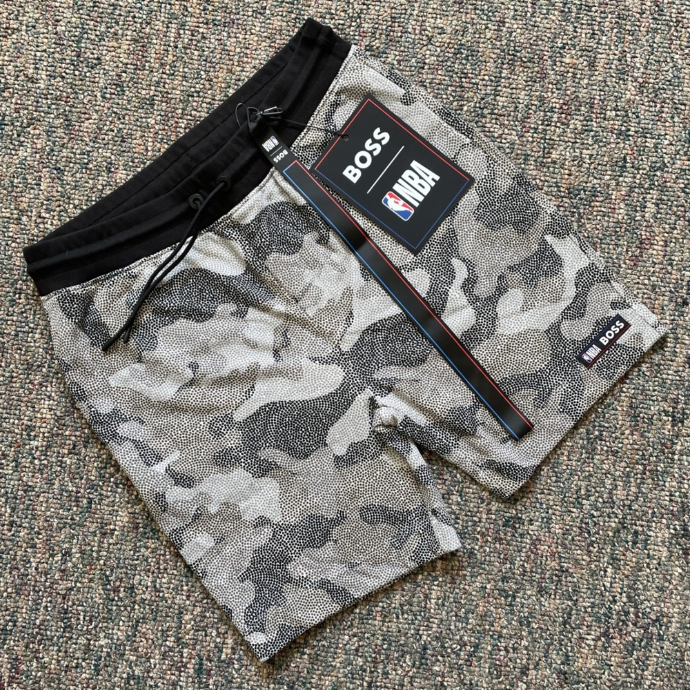 BOSS x NBA Los Angeles Lakers Pixel Camo Shorts Grey Black Mens Large NWT